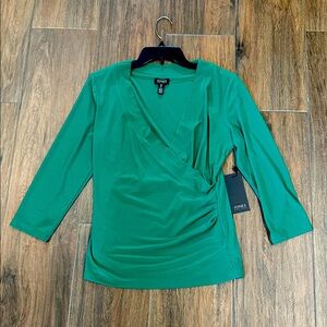 NWT Jones New York S Green Wrap Top
